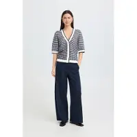 Ichi Cardigan 'ICHArdina ' beige / noir / blanc