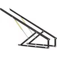 Happyment Mécanisme Bedlift - Vérin à gaz - Rangement pneumatique pour lit box & canapé - 152?cm - Noir