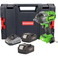 Procraft PWA36bb Clé à choc sans fil 20 V 850 Nm 1/2" Brushless + 2x batterie 4,0 Ah + chargeur + RHINO Toolcase