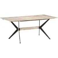 vidaXL Table de salle à manger 180x90x76 cm en bois massif de manguier