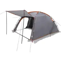 vidaXL Tente tunnel grise et orange 361 x 235 x 147 cm
