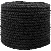 vidaXL Corde Noir 1,4 X 1,4 X 2500 Cm Coton