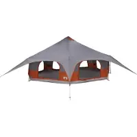 vidaXL Tente familiale pour 18 personnes, gris et orange