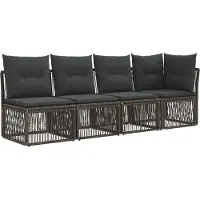 vidaXL Ensemble de canapé de jardin , 7 pièces, gris, en résine tressée