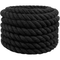 vidaXL Corde Noir 3,6 X 3,6 X 2500 Cm Coton
