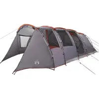 vidaXL Tente tunnel grise et orange 675 x 392 x 210 cm
