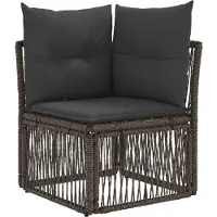 vidaXL Ensemble de 5 assises de jardin , gris, en résine tressée