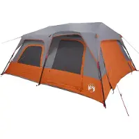vidaXL Tente instantanée pour 10 personnes, gris et orange