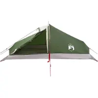 vidaXL Tente de randonnée pour 4 personnes, verte, en polyester 185T avec revêtement PU