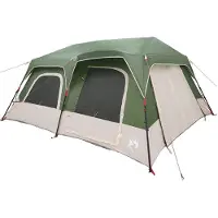 vidaXL Tente instantanée pour 10 personnes, couleur verte, en polyester 185T avec revêtement PU