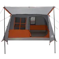 vidaXL Tente tunnel grise et orange 275 x 240 x 200 cm