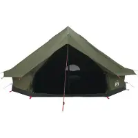 vidaXL Tente familiale pour 10 personnes, couleur vert armée, en polycoton