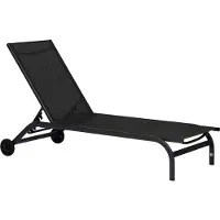 Ebuy24 Halfdan bain de soleil 5 positions avec roues noir.