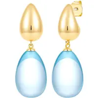 Yokoamii Boucles d'oreilles aqua / jaune d'or