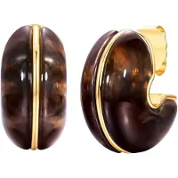Yokoamii Boucles d'oreilles jaune d'or