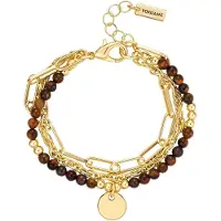 Yokoamii Bracelet brun foncé / jaune d'or