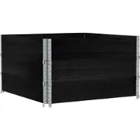 vidaXL Rehausses de palettes 3 pcs. noir 100x100 pin massif