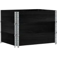 vidaXL Rehausses de palettes 3 pcs. noir 80x60cm pin massif