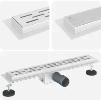 vidaXL Drain de douche avec design linéaire Argent 60 cm Acier inoxydable 304
