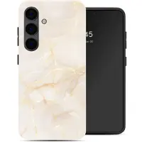 Selencia Coque arrière Vivid avec MagSafe Samsung Galaxy S24 - Golden Beige Marble