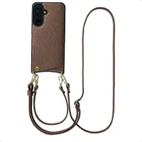 Selencia Coque de télephone Nova avec cordon et porte-cartes Samsung Galaxy A37 (5G) - Mocha Brown