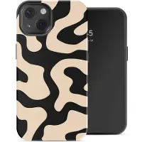 Selencia Coque arrière Vivid avec MagSafe pour Apple iPhone 13 - Art Wave Black
