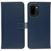 Selencia Étui portefeuille en cuir véritable OnePlus 15R - Bleu foncé