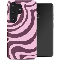 Selencia Coque arrière Vivid Samsung Galaxy S26 Ultra - Wavy Swirl Pink Plum