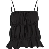 Urban Classics Top de - Débardeur à Volants - XS - XL - pour Femme - noir - Taille S