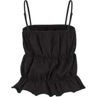 Urban Classics Top de - Débardeur à Volants - XS - XL - pour Femme - noir - Taille S