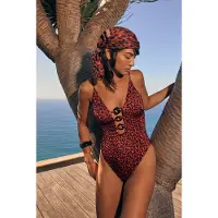 Triumph Swimwear Maillot de bain ' Red Label Midnight Swim ' brun foncé / orange foncé