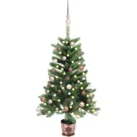 vidaXL Sapin de Noël artificiel avec éclairage & boules 65 cm Vert