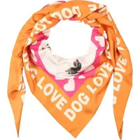 Zwillingsherz Foulard 'Dog Love' orange / rose / noir / blanc