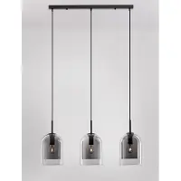 Lyora Suspension Velor 3 lumières noir droit