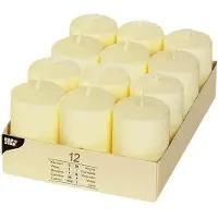 Papstar Bougies à tête plate "Ivory (12 pcs)