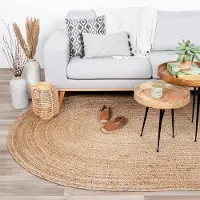 NATURL. Tapis en jute - Fair Ovale Naturel | 152x245 cm | Ovale | Tissage plat
