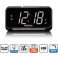 Lenco Cr-28bk Clock Radio Clair One Size / EU Plug 220V