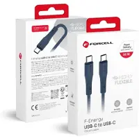 Forcell Câble USB-C vers USB-C F-Energy QC4.0 PD 3 A 60 W en silicone, 1 m, C344, bleu marine