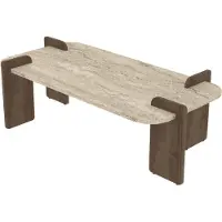CALICOSY - Table basse rectangulaire avec bords arrondis L120 cm ELIA