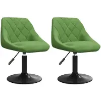 vidaXL Chaise de salle à manger 2 pcs. Pivotantes Vert clair Velours