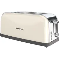 Taurus Vintage Cream, grille-pain pour 2 tranches, finition crème, acier inoxydable, gris, acier inoxydable, rotatif, levier, 1500 W