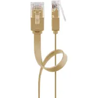 Goobay Câble patch plat CAT 6, U/UTP, marron clair, 15 m - Conducteur en cuivre (CU)