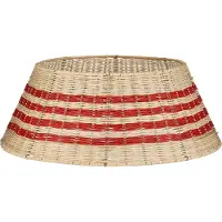Mica Decorations Jupe pour arbre de Noël - H25 x Ø60 cm - Rotin - Beige, Rouge
