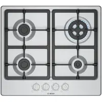 Bosch Table de cuisson gaz - - PGH6B5K90 - Brûleur Wok 3,3 kW - Grilles fonte - Inox 60 cm