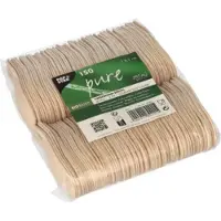 Papstar Cuillère en bois "pure", 8,2 cm, idéale pour les fingerfood | film (150 pièces)