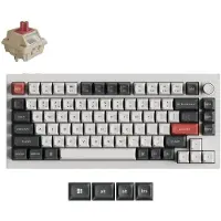 Keychron Clavier mécanique sans fil Q1 Ultra 8K 75 %, aluminium, 82 touches, 2,4 GHz/Bluetooth/filaire, programmable via ZMK, QWERTY US - Commutateurs POM - Rouge