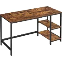 Vasagle Bureau Informatique, Bureau Avec 2 Étagères À Gauche Ou À Droite, Table De Travail Pour Bureau Lounge, Structure En Acier, Industriel