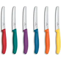 Victorinox Swiss Classic 6.7836.6C1 Tomato & Table Knife, Wavy, Multicolor, set de 6 couteaux à tomates