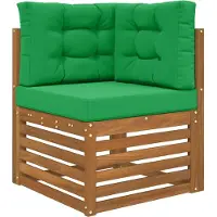 vidaXL Coussin De Canapé D'extérieur 3 Pcs Vert Polyester