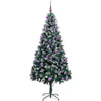 vidaXL Sapin de Noël artificiel Vert 210 cm PVC, Acier et Plastique